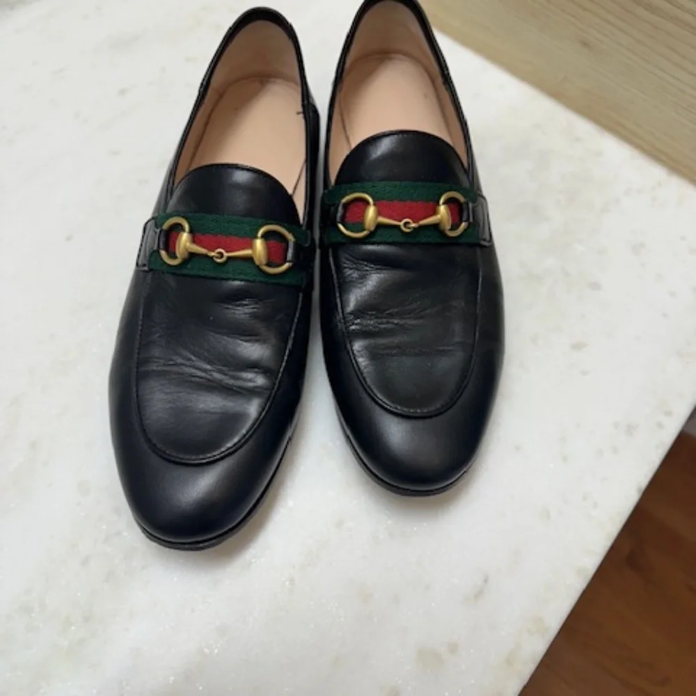 Gucci Brixton Leather Web Horsebit Loafers AUTHENTIC Perfect! 37.5 - Picture 13 of 16